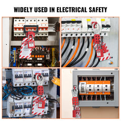 Electrical Lockout Tagout Kit, 47 PCS Safety Loto Kit Includes Padlocks, Hasps, Tags, Nylon Ties, Plug Lockouts, Circuit Breaker Lockouts, and Carrying Bag, for Industrial, Electric Power