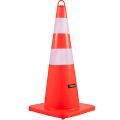 Safety Cones, 10PCS 28\" Traffic Cones, PVC Orange Construction Cones, 2 Reflective Collars Traffic Cones with Weighted Base and Hand-Held Ring Used for Traffic Control, Driveway Road Parking