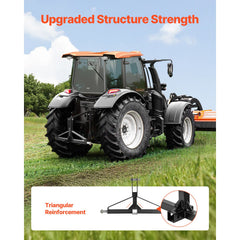 3 Point Trailer Hitch with 2 in Receiver, 3pt Quick Hitch Attachment for Category 1 Tractor, 3000lbs Capacity, Tow Drawbar Adapter, Compatible with Kubota, Mahindra, Ford, Yanmar, John Deere