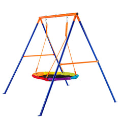 Swing Sets for Backyard 40in Saucer Swing Seat A-Frame Metal Stand 440lbs