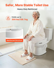 Raised Toilet Seat, 136.1 kg Load Capacity, 88.9 mm Lift Height, Commode Elevated Toilet Seat Riser with Enlarged Opening for Seniors, Elderly, Handicap, Disabled, Adults, Fits Elongated Bowl