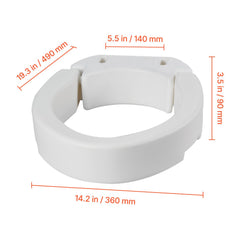 Raised Toilet Seat, 136.1 kg Load Capacity, 88.9 mm Lift Height, Commode Elevated Toilet Seat Riser with Enlarged Opening for Seniors, Elderly, Handicap, Disabled, Adults, Fits Elongated Bowl