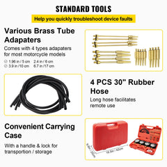 Fuel Vacuum Carburetor Synchronize Tool Kit Fuel Vacuum Carburetor Synchronizer carb sync Gauge Set with Rubber Hose