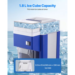 Commercial Ice Shaver Machine, 1.91QT /1.8L Large Electric Snow Cone Machine, Fine & Fluffy with 300W Motor, Stainless Steel Blades, Shaved Ice Maker for Dessert Shop Home Party Restaurant, Blue