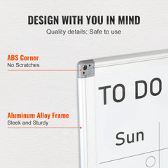 Magnetic Whiteboard Dry Erase Board 36" x 24" Wall Mounted for Office