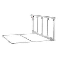 Foldable Bed Rail for Elderly, 122 cm Bedside Assist Rail with Fixing Strap, Adjustable Height Pipe Bedside Cane, High-Strength Metal Senior Bed Bar, Hand Guard Grab Fits King, Queen, Full, Twin