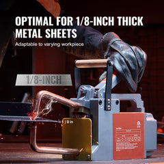 Portable Spot Welder, 1/8-inch Thick Spot Welder Machine with 8KVA Input Capacity, Handheld Welding Tip Gun Metal Sheet Spot Welding Machine for Carbon Steel, Aluminum Sheet