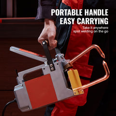 Portable Spot Welder, 1/8-inch Thick Spot Welder Machine with 8KVA Input Capacity, Handheld Welding Tip Gun Metal Sheet Spot Welding Machine for Carbon Steel, Aluminum Sheet