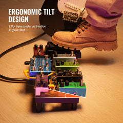 Guitar Pedal Board, 15'' x 5.7'', Aluminum Alloy 0.8 lbs Super Light Guitar Effects PedalBoard with Carry Bag High Quality Velcro Fixed Strap Shoulder Strap, Accommodate 4-6 Guitar Pedals, Small