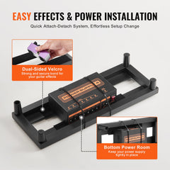 Guitar Pedal Board, 15'' x 5.7'', Aluminum Alloy 0.8 lbs Super Light Guitar Effects PedalBoard with Carry Bag High Quality Velcro Fixed Strap Shoulder Strap, Accommodate 4-6 Guitar Pedals, Small