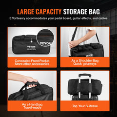 Guitar Pedal Board, 15'' x 5.7'', Aluminum Alloy 0.8 lbs Super Light Guitar Effects PedalBoard with Carry Bag High Quality Velcro Fixed Strap Shoulder Strap, Accommodate 4-6 Guitar Pedals, Small