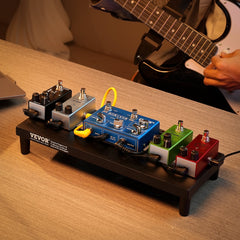 Guitar Pedal Board, 15'' x 5.7'', Aluminum Alloy 0.8 lbs Super Light Guitar Effects PedalBoard with Carry Bag High Quality Velcro Fixed Strap Shoulder Strap, Accommodate 4-6 Guitar Pedals, Small