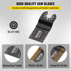 100PCS Oscillating Saw Blades, Quick Release Multitool Blades Kit, HCS Tool Blades for Wood Plastic, Compatible with Dewalt Dremel Fein Worx Bosch Makita Milwaukee