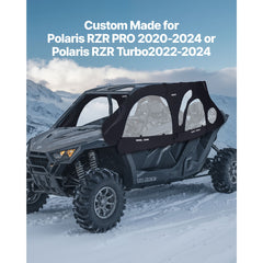 Cab Enclosure Upper Doors, Compatible with Polaris RZR PRO 2020-2024/Polaris RZR Turbo2022-2024, Soft Upper Doors, Upgraded Zipper UTV Soft Side Window Kit, Fit with Side Mirrors and Windshields