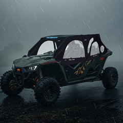 Cab Enclosure Upper Doors, Compatible with Polaris RZR PRO 2020-2024/Polaris RZR Turbo2022-2024, Soft Upper Doors, Upgraded Zipper UTV Soft Side Window Kit, Fit with Side Mirrors and Windshields