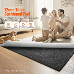 Rug Pad Gripper 9' x 12' Protective Carpet Pad 0.47" Thick for All Floors