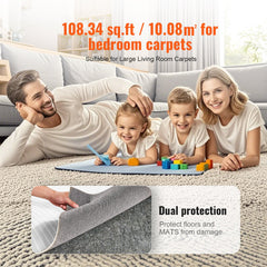 Rug Pad Gripper 9' x 12' Protective Carpet Pad 0.47" Thick for All Floors