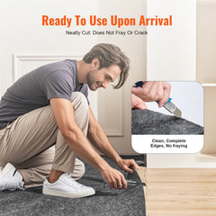 Rug Pad Without Slip Resistance, Protective Cushioning Carpet Pad, 8' x 10', 1/2"Thick, 100% Pure Polyester Felt, 7-8㎡ Premium Comfort Underfoot Carpet Padding Rug Cushion for All Floors, Gray
