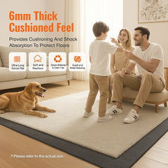 Rug Pad Without Slip Resistance, Protective Cushioning Carpet Pad, 9' x 12', 1/4"Thick, 100% Pure Polyester Felt, 10-11㎡ Premium Comfort Underfoot Carpet Padding Rug Cushion for All Floors, Gray