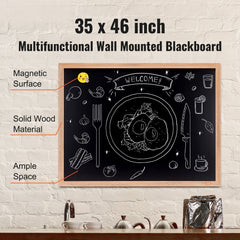 35"x46" Rustic Wood Framed Chalkboard Wall Hanging Magnetic Wedding Sign