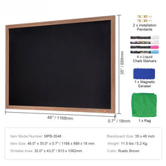 35"x46" Rustic Wood Framed Chalkboard Wall Hanging Magnetic Wedding Sign