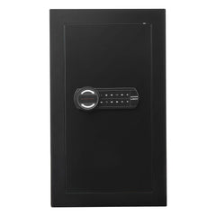 Wall Safe, 3-Tier Hidden Wall Mounted Safe with Password & Key, Q235 Cold-Rolled Steel In-Wall Box with LED Lighting, 2 Adjustable Shelves & 5 Key Holders for Money, Jewelry, Passport, Black