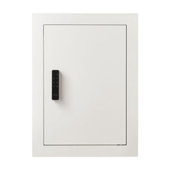 0.83 sq.ft Wall Safe, 3-Tier Hidden Wall Safe with Password, Key & Turning Knob, Q235 Cold-Rolled Steel In-Wall Box with Adjustable Shelves & Mounting Holes for Money, Jewelry, Passport, White