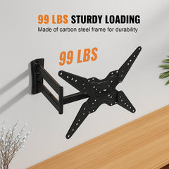 Full Motion TV Mount Fits for Most 26-55 inch TVs, Swivel Tilt Horizontal Adjustment TV Wall Mount Bracket with Articulating Arm, Max VESA 400x400mm , Holds up to 99 lbs
