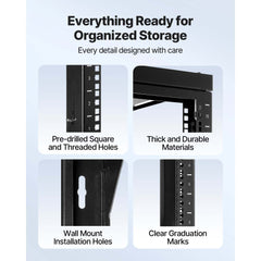 12U Wall Mount Server Rack, 68.04 kg Max Load Capacity, Open Frame Network Rack with 180 Degrees Gate Swing Door, Carbon Steel, Ideal for IT Network Equipment & AV Devices Computer Server, Black