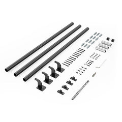 Wall Mounted Stair Handrail, 3665mm Pipe Staircase Handrail, Black Galvanized Aluminum, 32mm Pipe Diameter, Indoor&Outdoor Staircase Railing, Industrial Hand Rail for Steps, Security Baluster