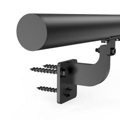 Wall Mounted Stair Handrail, 3665mm Pipe Staircase Handrail, Black Galvanized Aluminum, 32mm Pipe Diameter, Indoor&Outdoor Staircase Railing, Industrial Hand Rail for Steps, Security Baluster