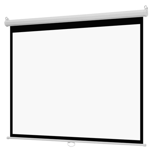 Manual Projector Screen, 1829 mm 4:3 4K 1080 HD Retractable Pull Down Projector Screen, Wall Mounted Movie Projection with Pull Rope, Portable Display Projectoin for Family Home Office Theater