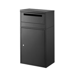 Package Delivery Boxes for Outside, 90.9 cm Mailbox for Parcel with Lock, Galvanized Steel Package Drop Box with Anti-Theft Design, Weather-Resistant Package Mailbox for Home and Office, Black