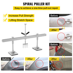 Car Dent Puller Kit, 85CM Dent Pull Lever 6 Claw Hook Accessories, Paintless Dent Removal Kit Dent Pull Lever Bar Kit for Auto Body Repair Door Dings and Hail Damage