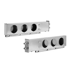 Stainless Steel Mud Flap Hangers with Light Cutouts, 2-1/2" (63.5mm) Bolt Spacing, Spring Loaded Mudflap Hangers for Semi Trucks, 1 Pair Heavy Duty Semi Truck Mud Flap Hanger Set, Silver