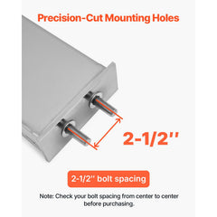 Stainless Steel Mud Flap Hangers with Light Cutouts, 2-1/2" (63.5mm) Bolt Spacing, Spring Loaded Mudflap Hangers for Semi Trucks, 1 Pair Heavy Duty Semi Truck Mud Flap Hanger Set, Silver