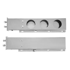 Stainless Steel Mud Flap Hangers with Light Cutouts, 2-1/2" (63.5mm) Bolt Spacing, Spring Loaded Mudflap Hangers for Semi Trucks, 1 Pair Heavy Duty Semi Truck Mud Flap Hanger Set, Silver
