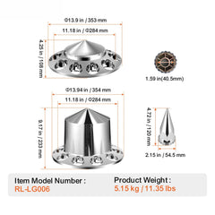 Rear&Front Axle Cover Combo Kit ABS Lug Nut Covers with Nut Cover Tools