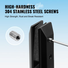Glass Clamp, 10 PCS Square Glass Railing Bracket for 0.31 "-0.47 " Tempered Glass, 304 Stainless Steel Glass Mounting Clamp, 0.12” Thick Glass Shelf Bracket for Balcony, Garden, Deck, Stair