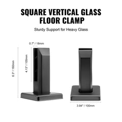 Glass Clamp, 10 PCS Square Glass Railing Bracket for 0.31 "-0.47 " Tempered Glass, 304 Stainless Steel Glass Mounting Clamp, 0.12” Thick Glass Shelf Bracket for Balcony, Garden, Deck, Stair