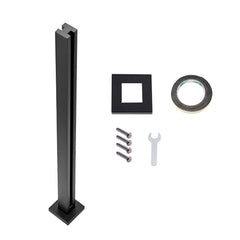 Glass Clamp, 41.34" Height Glass Railing Bracket for 0.39 "-0.47 " Thickness Tempered Glass, 304 Stainless Steel Glass Mounting Clamp, Glass Shelf Bracket for Balcony, Garden, Deck, Stair, Black
