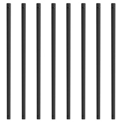 Staircase Metal Balusters, 29.5'' x 1'' Flat Aluminum Alloy Decorative Banister Spindles, 51 Pack Deck Baluster with Screws, Classic Hollow Deck Railing Satin Black Powder Coated for Porch