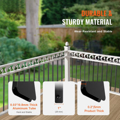 Staircase Metal Balusters, 32.28"x1"x0.2" Flat Aluminum Alloy Decorative Banister Spindles, 51 Pack Deck Baluster with Screws, Classic Hollow Deck Railing Satin Black Powder Coated for Porch