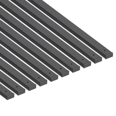 61 Pack Deck Balusters, 82 cm Galvanized Steel Railing Spindles, Hollow Rectangle Metal Decking Stair Balusters with Pre-Drilled Hole, End Caps, Screws, for Deck, Porch & Stair Railing, Black