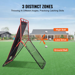 Baseball And Softball Rebounder Net 3.5x4.5 ft 2-in-1 Switch Hitter Pitch