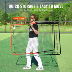 Baseball And Softball Rebounder Net, 3 x 4.5 ft PitchBack Baseball Pitching Nest, 3-Way Baseball, Softball Pitchback Net, Fielding Trainer, Bounce Back Net for Fielding/Throwing Practice