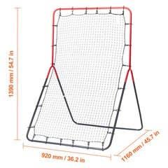 Baseball And Softball Rebounder Net, 3 x 4.5 ft PitchBack Baseball Pitching Nest, 3-Way Baseball, Softball Pitchback Net, Fielding Trainer, Bounce Back Net for Fielding/Throwing Practice
