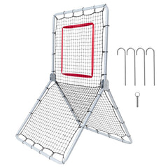 Baseball And Softball Rebounder Net, 3.5 x 6 ft PitchBack Baseball Pitching Nest, Softball Pitchback Net, Fielding Trainer, Bounce Back Net for Fielding/Throwing Practice, 5 Adjustable Angles