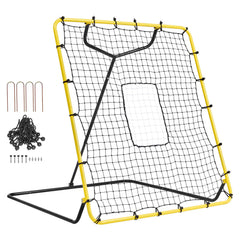 Baseball And Softball Rebounder Net, 4 x 4.5 Feet PitchBack Baseball Nest for Pitching and Fielding Training, Pitch Return Trainer Rebound Net with Pitching Target, 4 Adjustable Angles