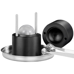 VEVOR Ice Ball Press, 6cm Ice Ball Maker, Aircraft Al Alloy Ice Ball Press Kit for 60mm Ice Sphere, Ice Press with Tong and Drip Tray, for Whiskey, Cocktail, Bourbon, Scot on Party & Holiday, Black